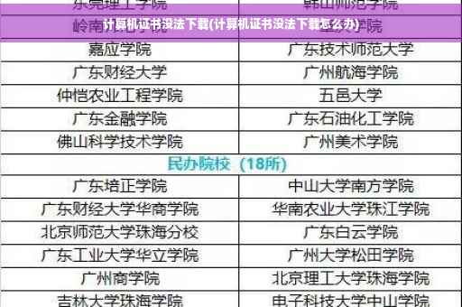 计算机证书没法下载(计算机证书没法下载怎么办)