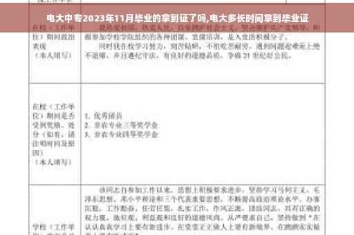 电大中专2023年11月毕业的拿到证了吗,电大多长时间拿到毕业证