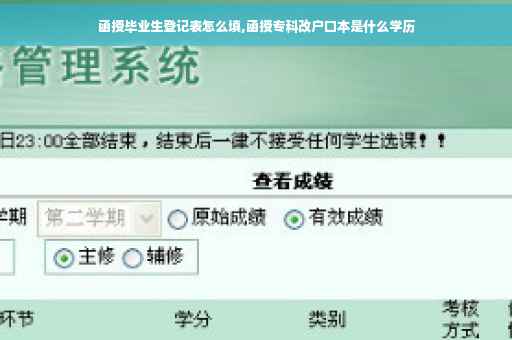 函授毕业生登记表怎么填,函授专科改户口本是什么学历