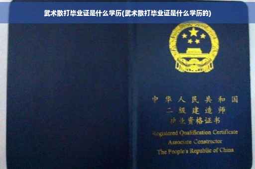 武术散打毕业证是什么学历(武术散打毕业证是什么学历的)