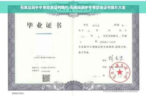 石家庄高中中专毕业证书图片,石家庄高中中专毕业证书图片大全