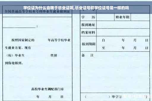 学位证为什么会晚于毕业证呢,毕业证号和学位证号是一样的吗