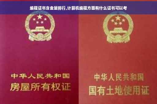 编程证书含金量排行,计算机编程方面有什么证书可以考
