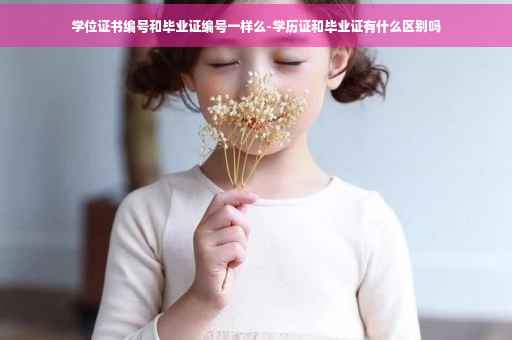 学位证书编号和毕业证编号一样么-学历证和毕业证有什么区别吗