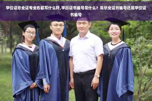 学位证毕业证专业名称写什么好,学历证书编号是什么？是毕业证书编号还是学位证书编号