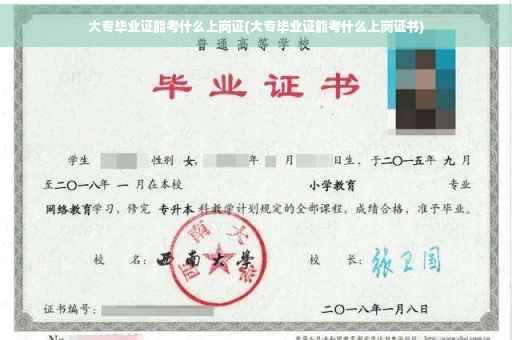 大专毕业证能考什么上岗证(大专毕业证能考什么上岗证书)
