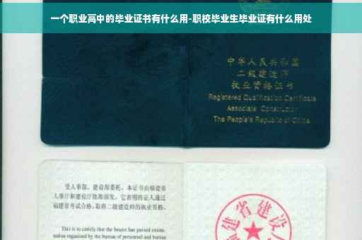 一个职业高中的毕业证书有什么用-职校毕业生毕业证有什么用处