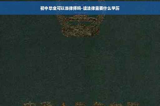 初中毕业可以当律师吗-读法律需要什么学历