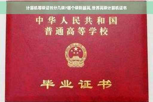 计算机等级证书分几级?哪个级别最高,世界高级计算机证书
