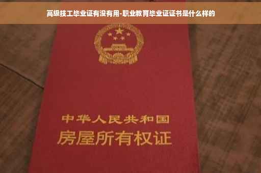 高级技工毕业证有没有用-职业教育毕业证证书是什么样的