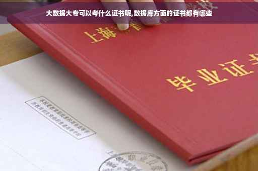 大数据大专可以考什么证书呢,数据库方面的证书都有哪些