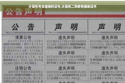 计算机专业值钱的证书,计算机二级都有哪些证书