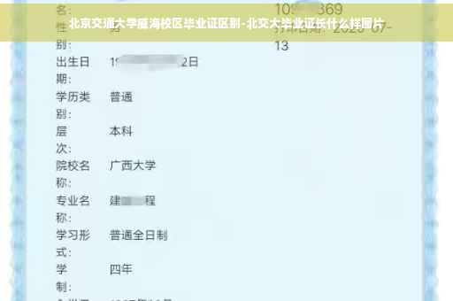 北京交通大学威海校区毕业证区别-北交大毕业证长什么样图片