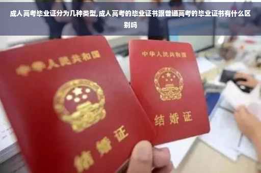 成人高考毕业证分为几种类型,成人高考的毕业证书跟普通高考的毕业证书有什么区别吗