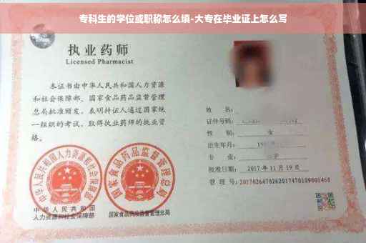 专科生的学位或职称怎么填-大专在毕业证上怎么写