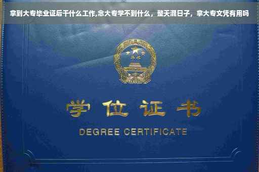 拿到大专毕业证后干什么工作,念大专学不到什么，整天混日子，拿大专文凭有用吗