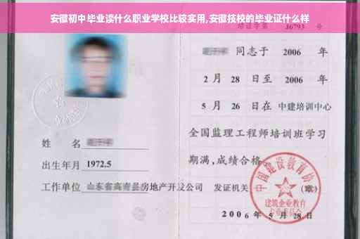安徽初中毕业读什么职业学校比较实用,安徽技校的毕业证什么样