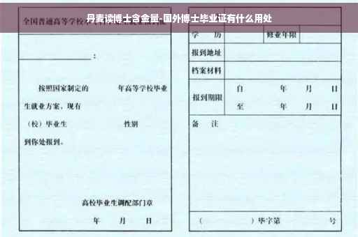 丹麦读博士含金量-国外博士毕业证有什么用处