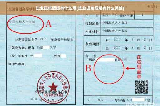 毕业证纸质版有什么用(毕业证纸质版有什么用处)