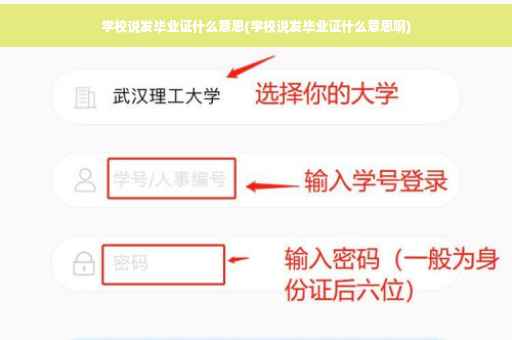 学校说发毕业证什么意思(学校说发毕业证什么意思啊)