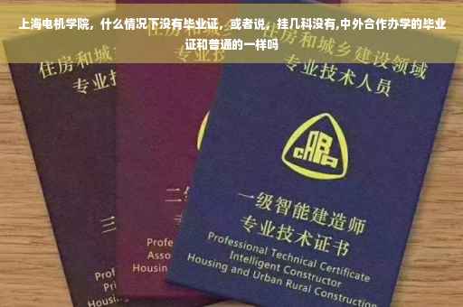 上海电机学院，什么情况下没有毕业证，或者说，挂几科没有,中外合作办学的毕业证和普通的一样吗