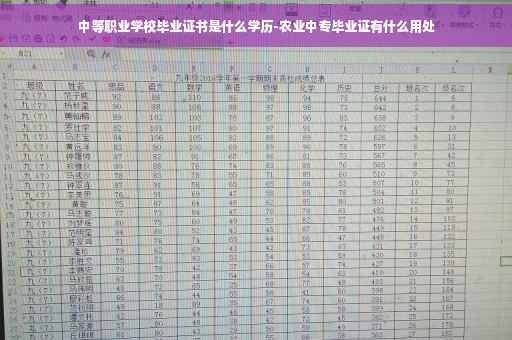 中等职业学校毕业证书是什么学历-农业中专毕业证有什么用处