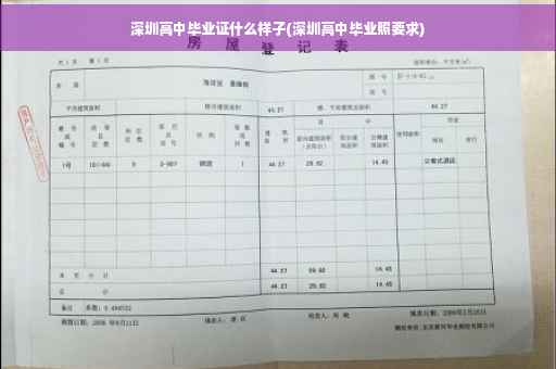深圳高中毕业证什么样子(深圳高中毕业照要求)