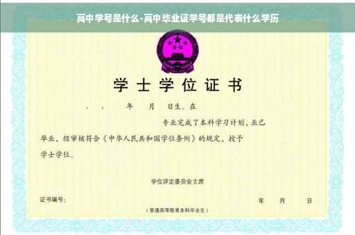 高中学号是什么-高中毕业证学号都是代表什么学历