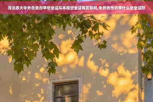 河北农大中外合资办学毕业证与本校毕业证有区别吗,中外合作办学什么毕业证好