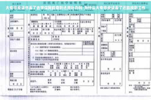 大专毕业证书丢了去学信网能查到还用补办吗-为什么大专毕业证丢了还能找到工作