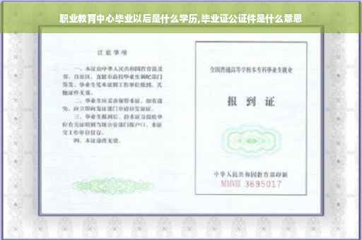 职业教育中心毕业以后是什么学历,毕业证公证件是什么意思