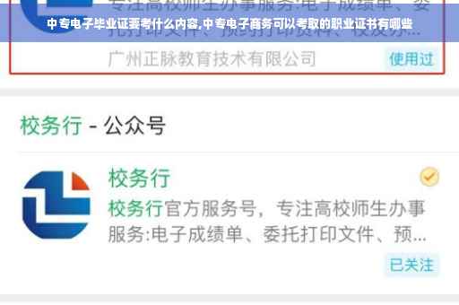 中专电子毕业证要考什么内容,中专电子商务可以考取的职业证书有哪些