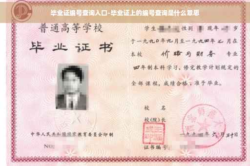 毕业证编号查询入口-毕业证上的编号查询是什么意思