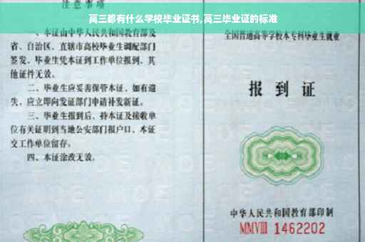 高三都有什么学校毕业证书,高三毕业证的标准