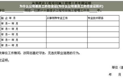 为什么公司要员工的毕业证(为什么公司要员工的毕业证照片)