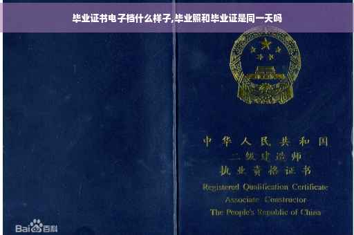 毕业证书电子档什么样子,毕业照和毕业证是同一天吗