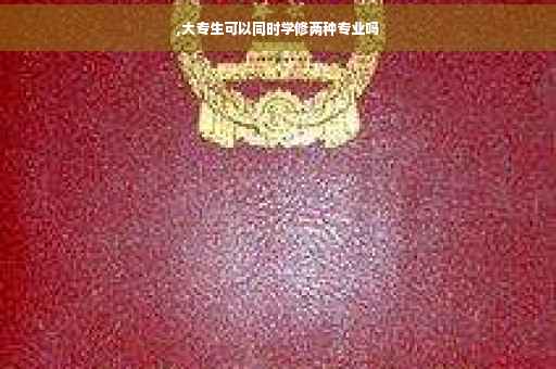 ,大专生可以同时学修两种专业吗