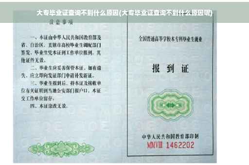 大专毕业证查询不到什么原因(大专毕业证查询不到什么原因呢)