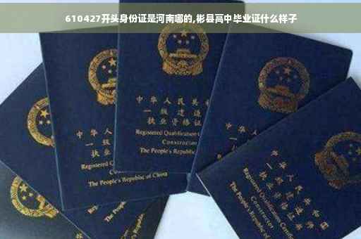 610427开头身份证是河南哪的,彬县高中毕业证什么样子