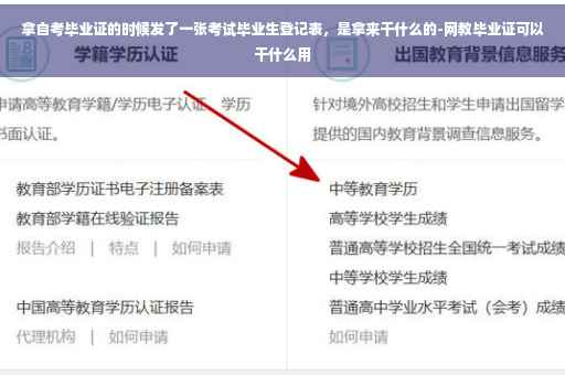 拿自考毕业证的时候发了一张考试毕业生登记表，是拿来干什么的-网教毕业证可以干什么用