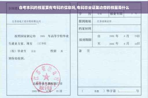自考本科的档案里有专科的信息吗,专科毕业证里边带的档案是什么