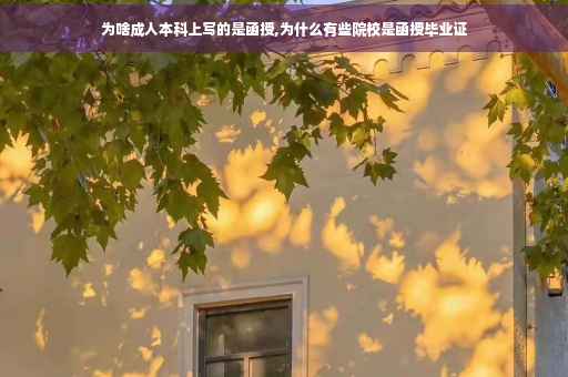 为啥成人本科上写的是函授,为什么有些院校是函授毕业证