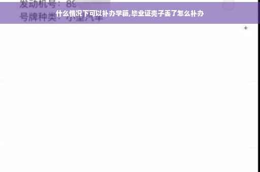 什么情况下可以补办学籍,毕业证壳子丢了怎么补办