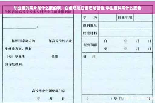毕业证的照片是什么底的啊，白色还是红色还是蓝色,学生证件照什么底色