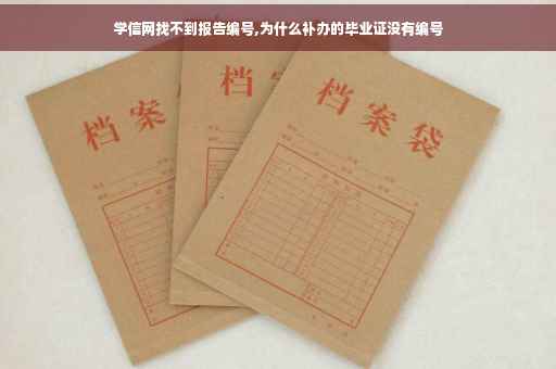 学信网找不到报告编号,为什么补办的毕业证没有编号