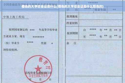 橙色的大学毕业证是什么(橙色的大学毕业证是什么颜色的)
