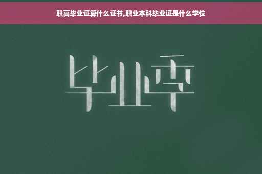 职高毕业证算什么证书,职业本科毕业证是什么学位