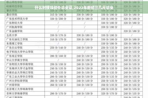 什么时候领初中毕业证,2022年新初三几月毕业