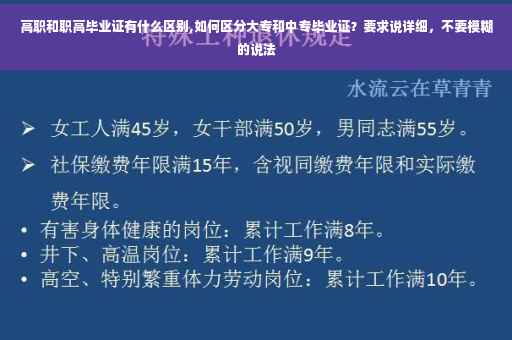 高职和职高毕业证有什么区别,如何区分大专和中专毕业证？要求说详细，不要模糊的说法