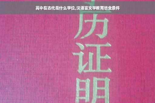 高中在古代是什么学位,汉语言文学教育毕业条件
